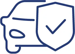 Icon6 Blue Car with Badge Checkmark Icon